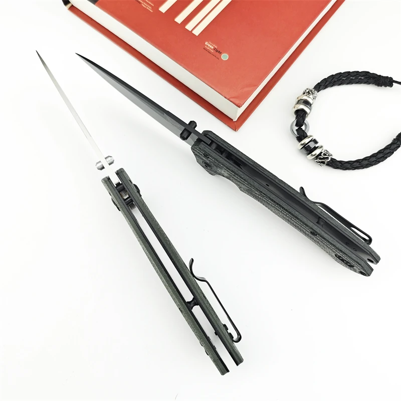 High Hardness 615BK-1401 Outdoor Camping Hunting EDC Tool Dual Color G10 Handle Hiking Folding Knife