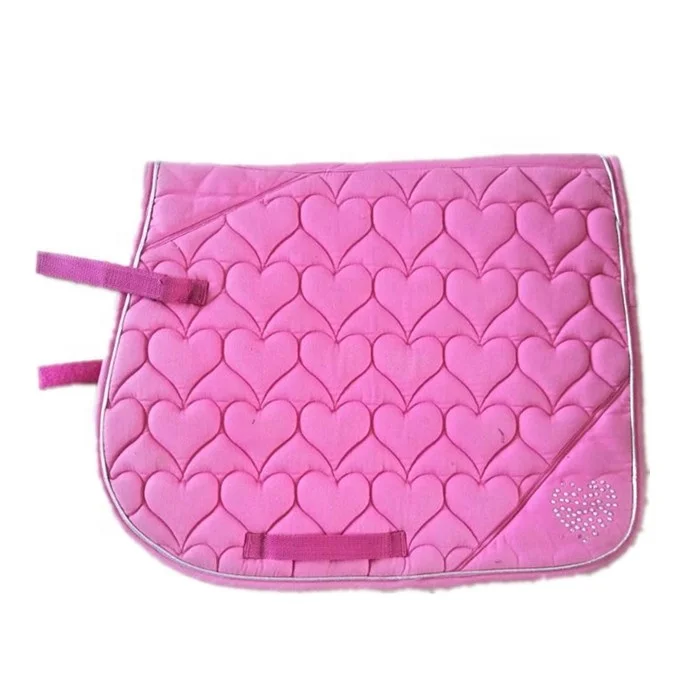Custom Heart Pattern Nylon Oxford Logo Print Embroidery Stitch Saddle Pad Western Saddle Pad Dressage Saddle Pad for Horse