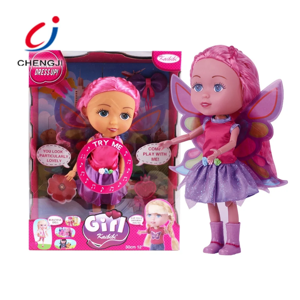 12 Inches Solid Body Beautiful Fashion Girls Toys fairy butterfly Doll wings