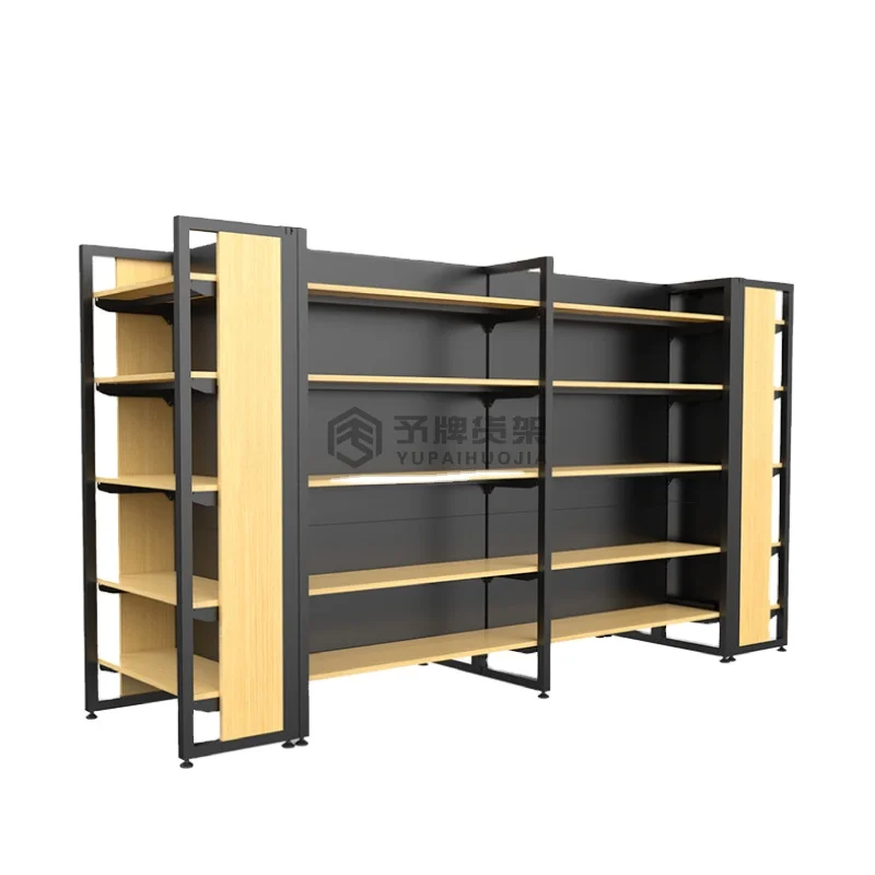 Luxury Modern Supermarket Shelves Wooden Gondola Shelving on Sale
