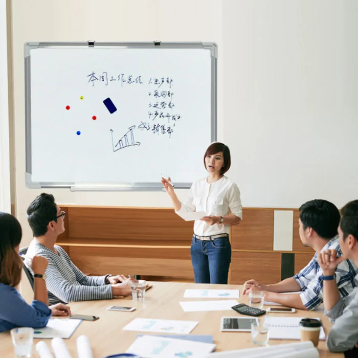Wall mounted classroom teaching whiteboard magnetic aluminum frame whiteboard