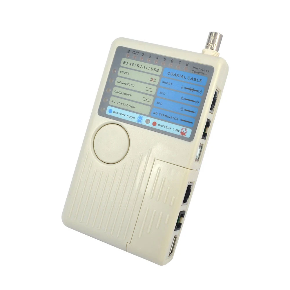 Кабельный тестер RJ11 RJ45 USB BNC LAN для кабелей UTP STP