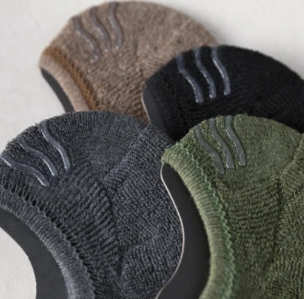 High quality low cut no show socks non slip men cotton knit invisible socks