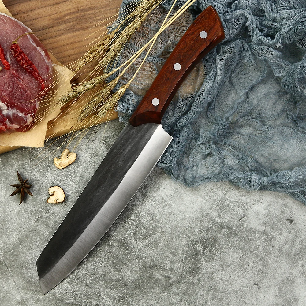 kitchen knife wood handle handmade knife forged cooking knives
