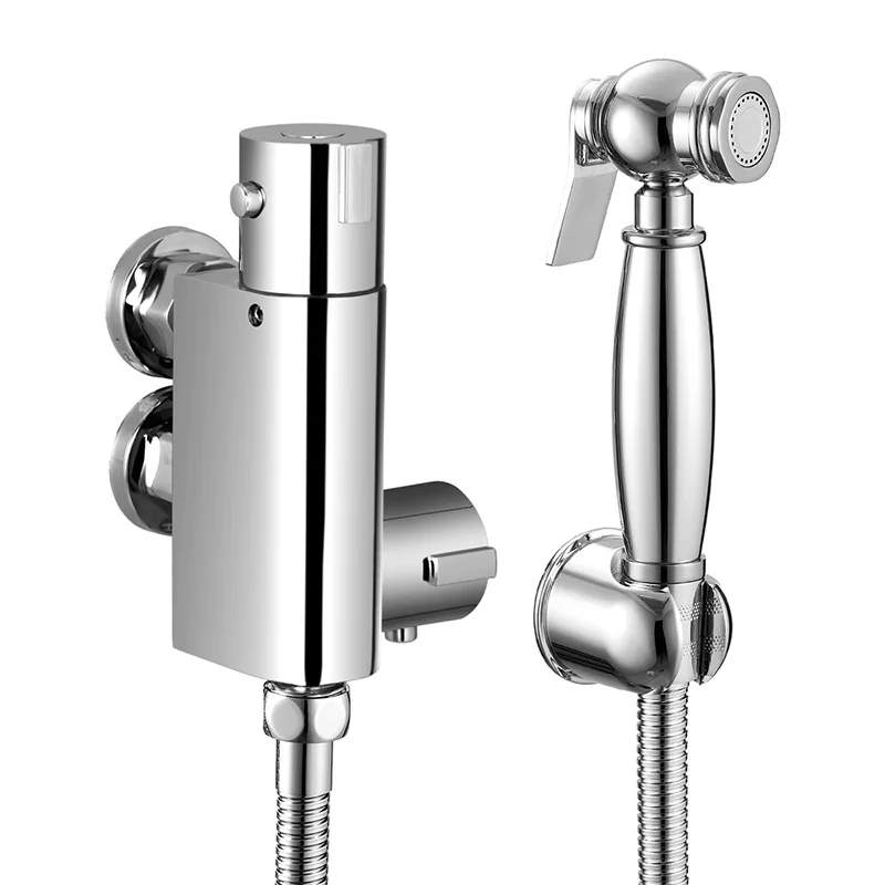 GEE-N Brass Hand Held Toilet Bidet Spray Thermostatic Bidet Shattaf Shower Kit Bidet Sprayer for Toilet