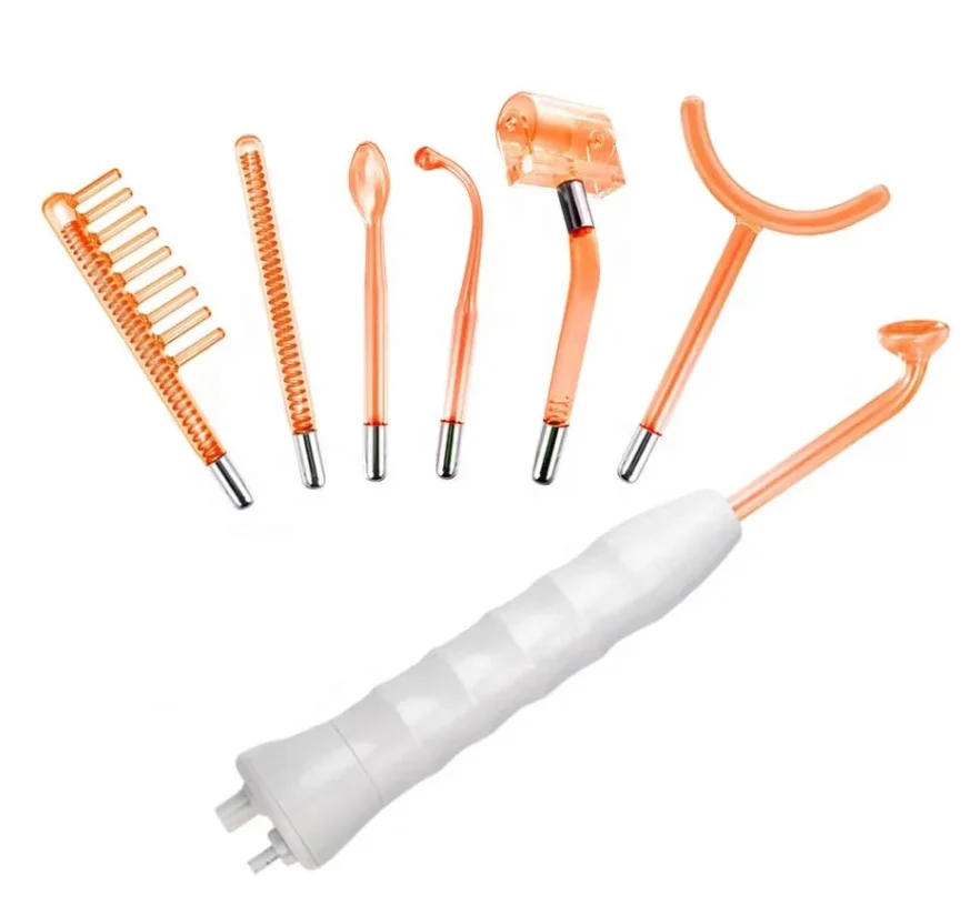 Skin Therapy Wand Portable High Frequency Skin Therapy Machine With 7 Neon  Argon Wands Anti Aging