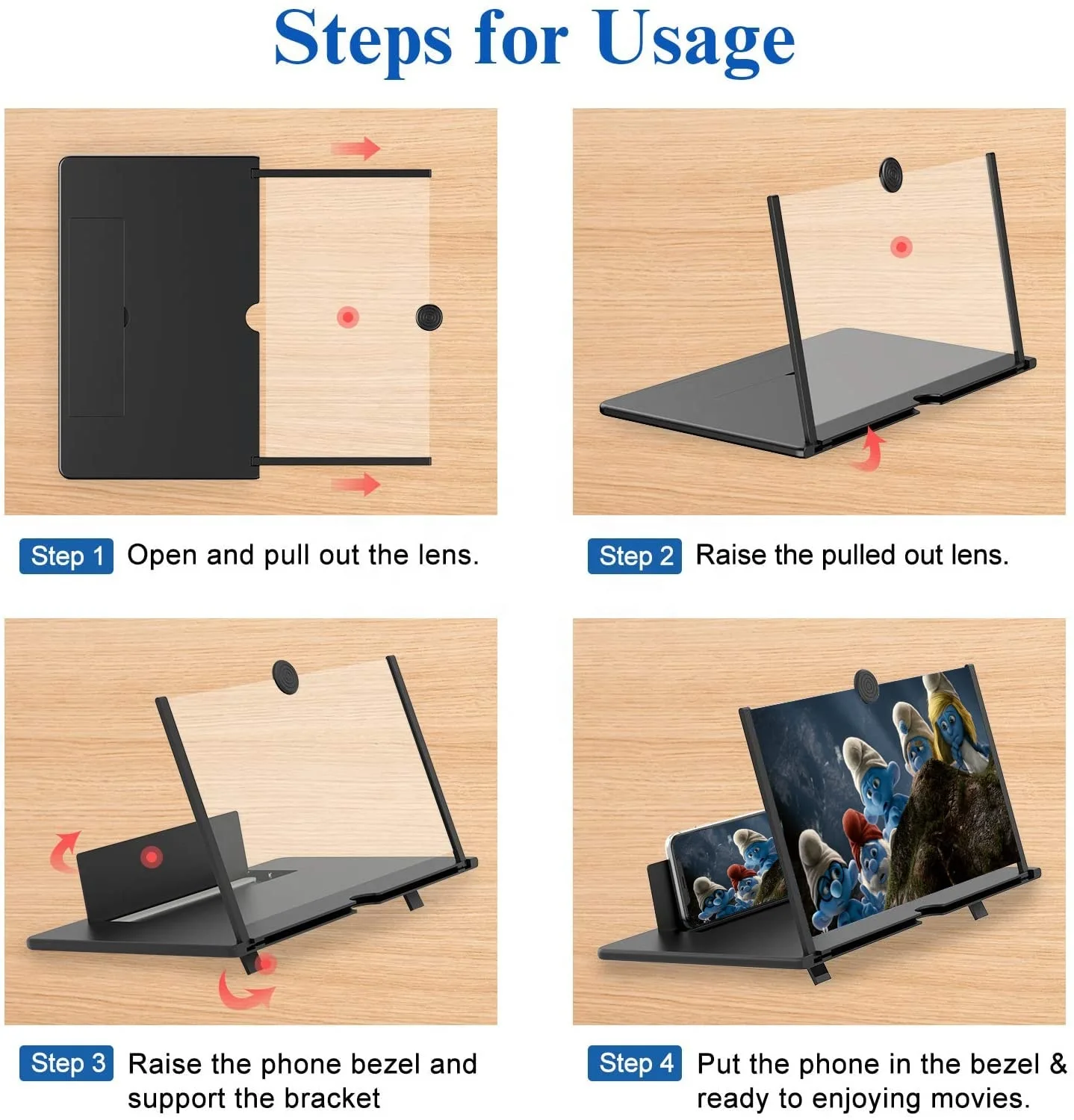3D HD Mobile Phone Screen Magnifier Mobile Phone Screen Magnifier Video Amplifier Pulling Out Phone Holder Stands