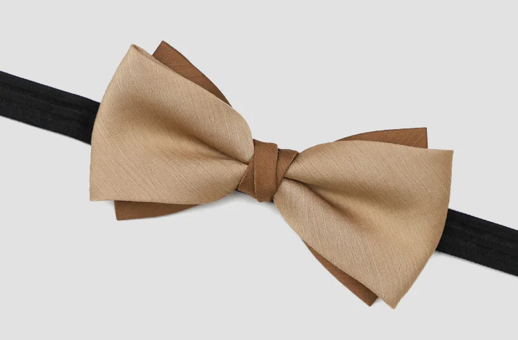 Adjustable Bowtie and Pocket Square Men Bowtie and Handkerchief Solid Color Double Fold Pre-Tied Bow Tie for Wedding Party