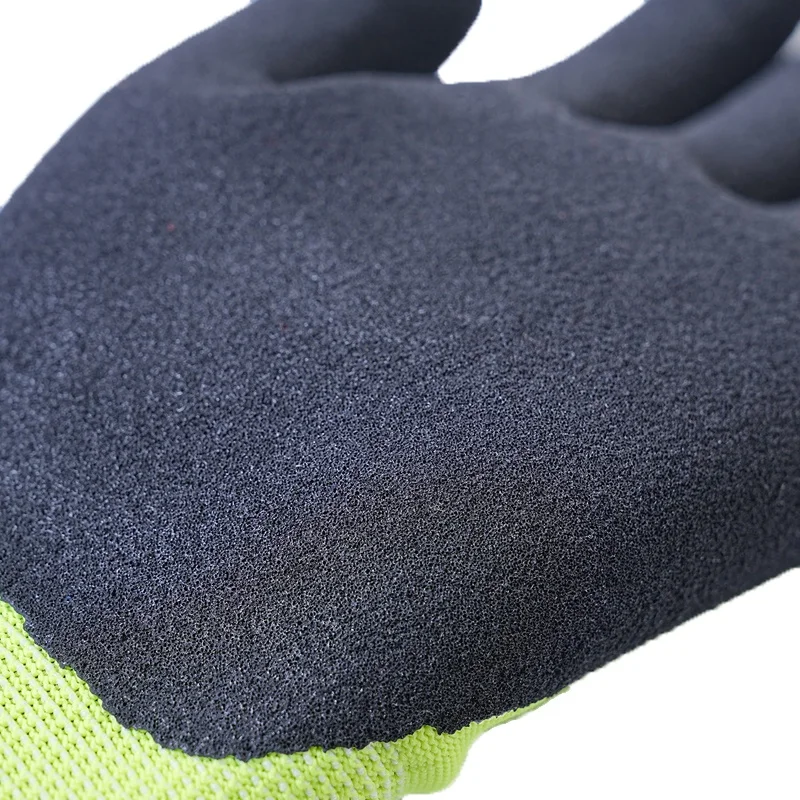 Winter Warm Insulated Crinkle Finished 3/4 Rubber Latex Coated Work Gloves Luvas Guantes Acrylic Shell Napping Terry Inner