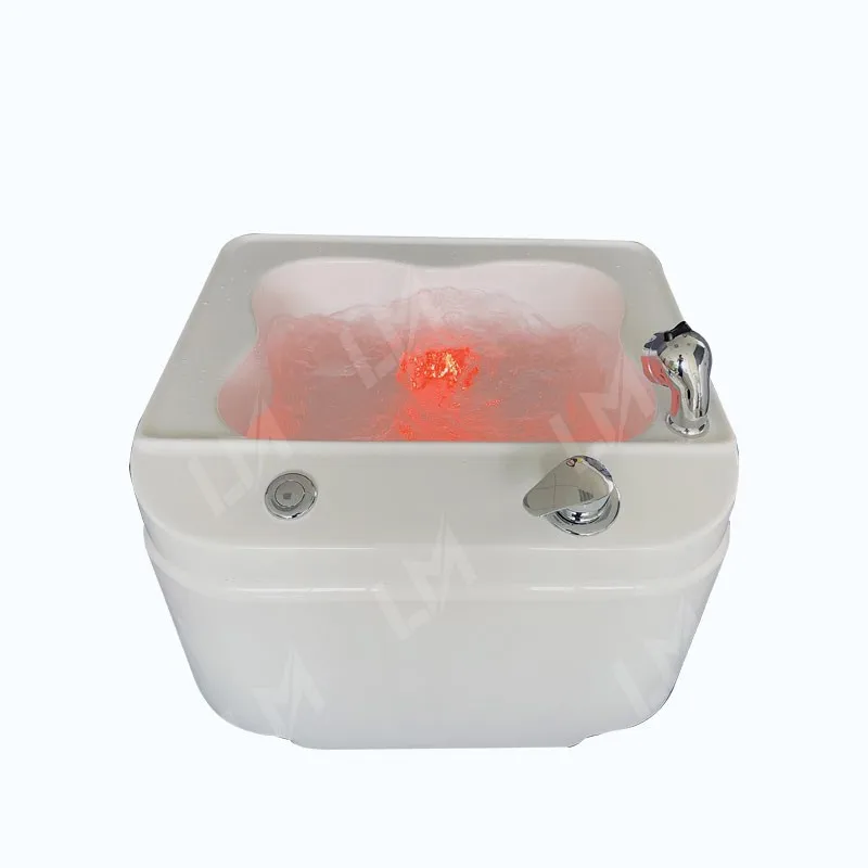 2025 Portable Indoor Acrylic Pedicure Basin with Massage Nozzles Detox Healthy Massage Foot Bath Salon Foot Therapy Bowl