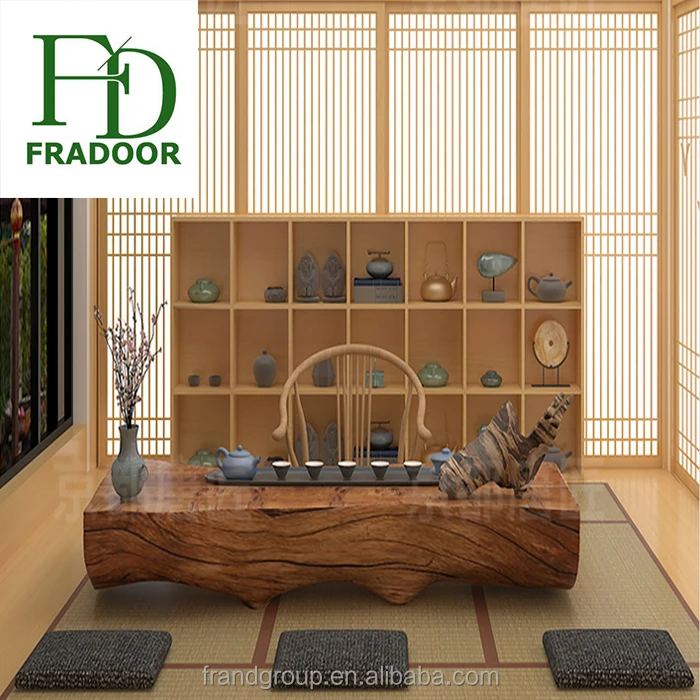 DIY Japanese Schuiframen Smooth Groove Track  Double Sliding Clear Painting Shoji Wood Door