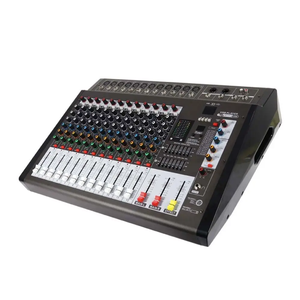 Demao DMX-12 12-канальная консоль микширование 16 dsp эффекты usb интерфейс звуковой мощности аудио микшер