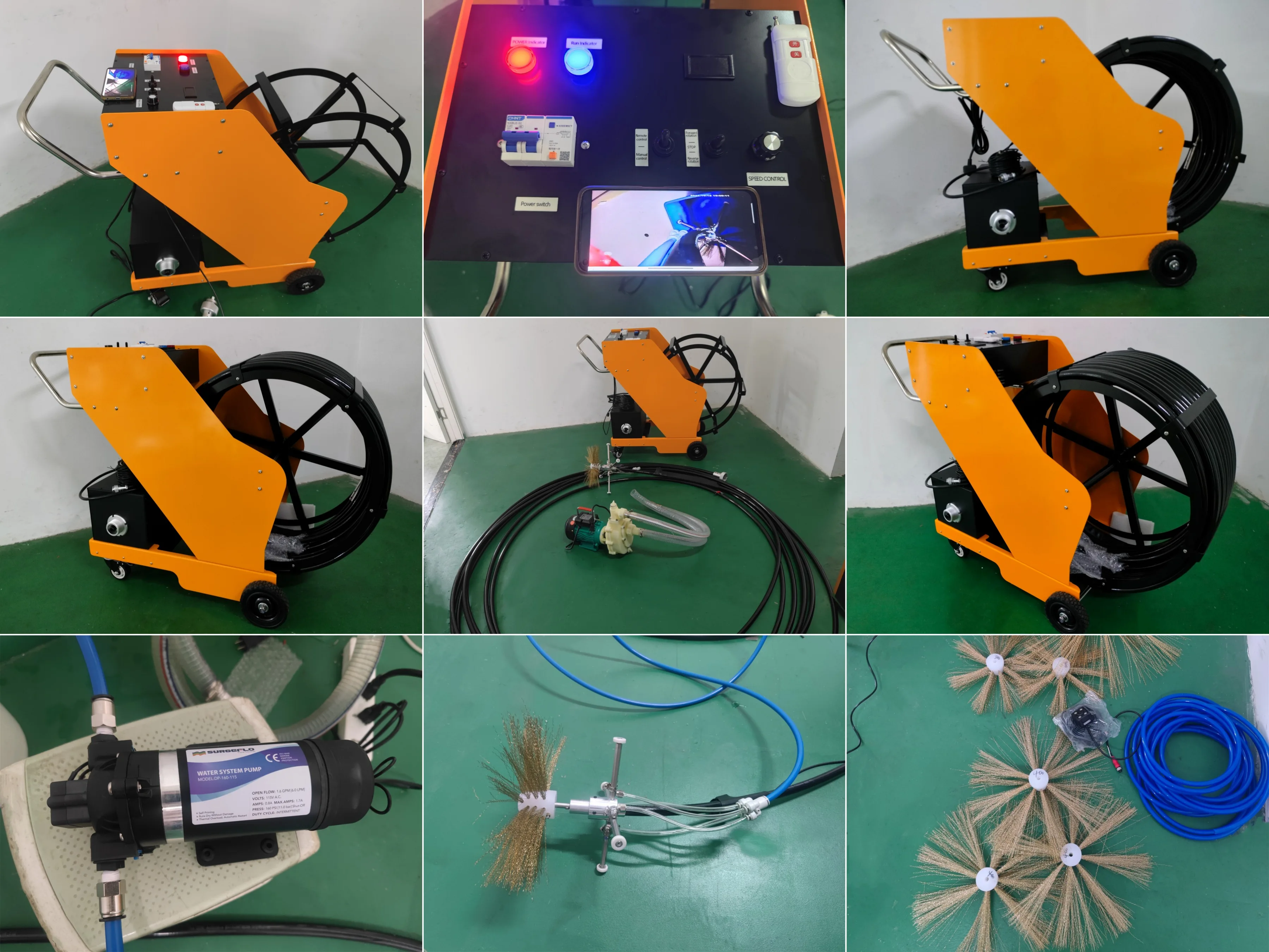 Portable 1500W kitchen duct cleaning machine with soft shaft