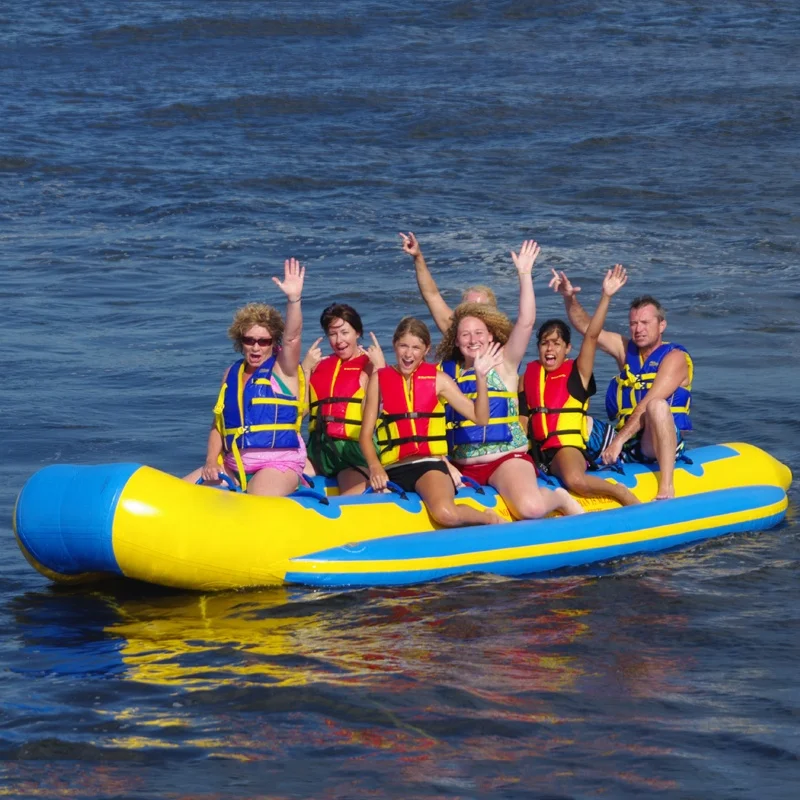 Water sport 12 rider large commercial inflatable towed banana taxi bus float banana boat for sale