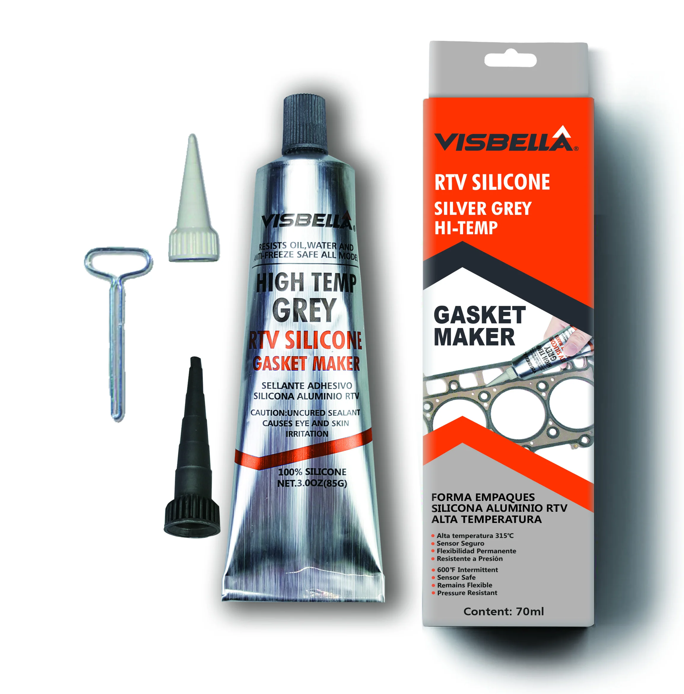 Nasca06 visbella Grey Hi-Temp gasket maker RTV Silicon