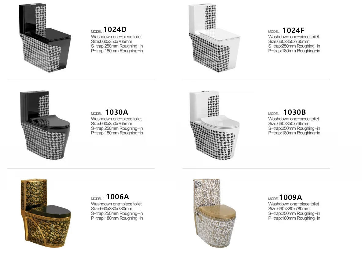 BP Modern luxury bathroom complete sanitary ware one piece ceramic commode pedestal sink basin wc toilet bowl set with gold rim