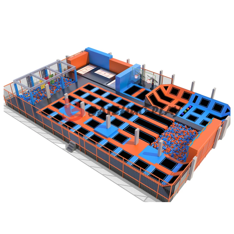 Hot Sale Team building Sport Games meltdown Park with Big Foam Pit  wipeout machine For  large Indoor Trampoline