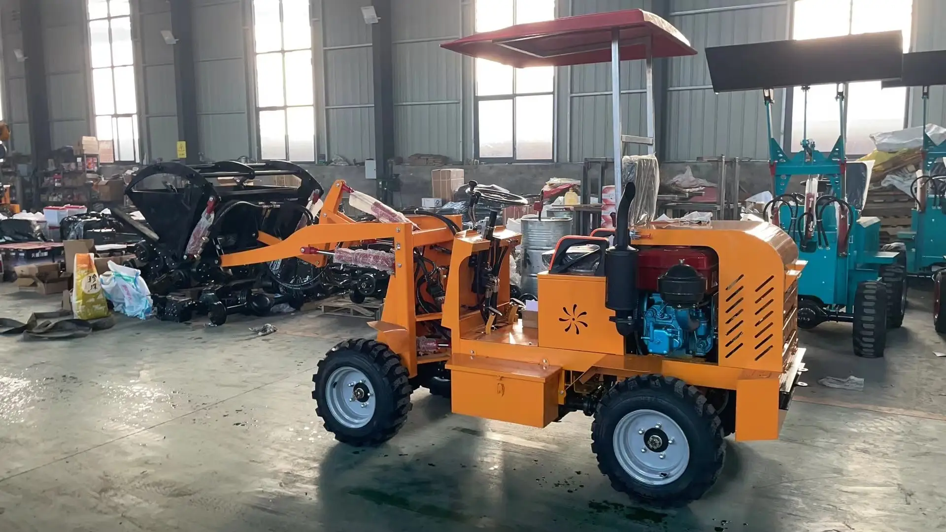 Mini Wheel Loader Construction 400kg Capacity Diesel 4x4 18HP Core Components including Motor Pump Gearbox PLC Available India