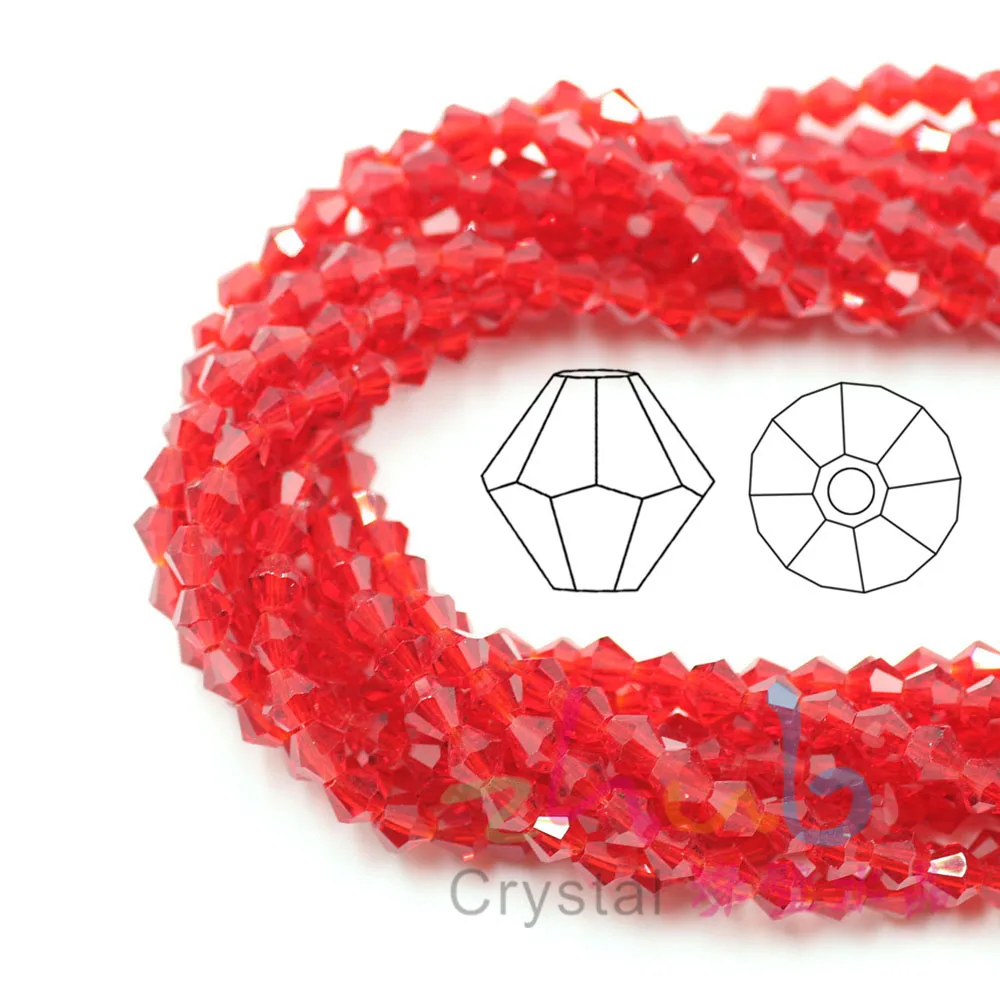 Faceted Bicone Glass Beads For Jewelry Making 6mm/8mm Pointed Crystal Beads For Women DIY Decoration Accessories 5strips/batch