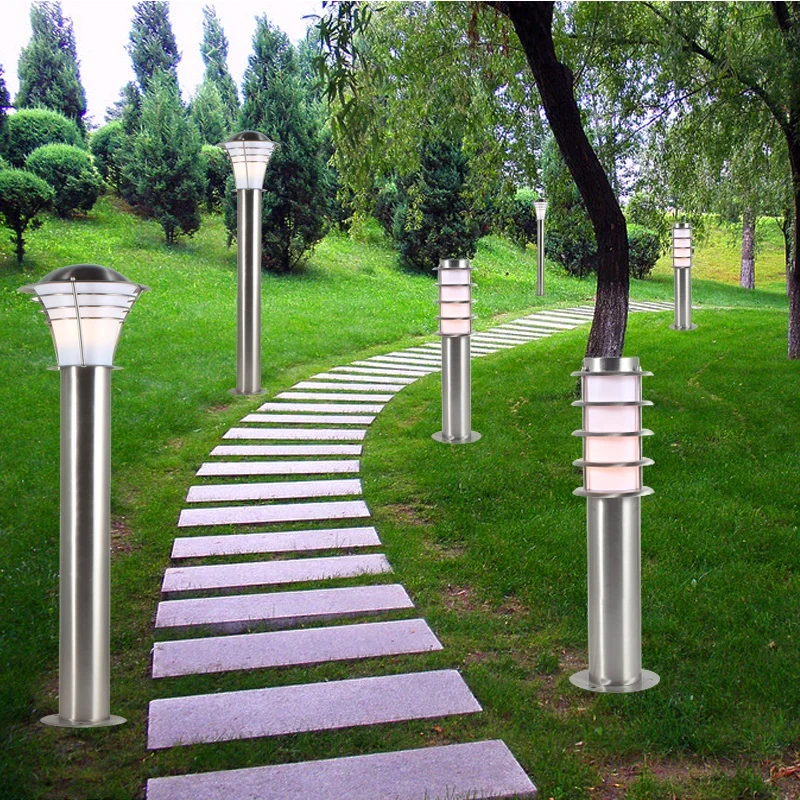 
waterproof stainless steel pole lamp with 45CM height ,E27 MAX 40W/CFL 12W outdoor garden lawn lamp 