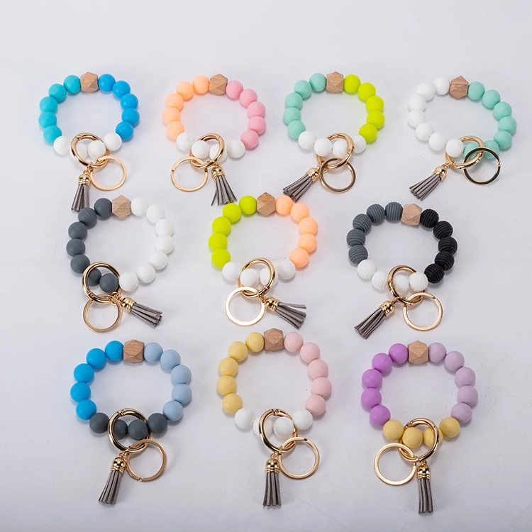 DIANJIN Llavero De Pulsera Custom 2021 силиконовые бусины брелки силиконовый браслет брелок