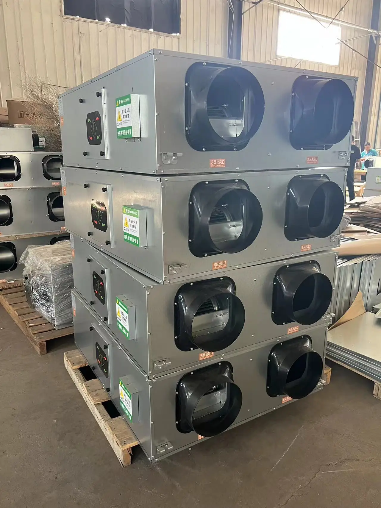 Yujing 5000m3/h recuperation with heating hrv erv ventilation system air exchanger heat recovery