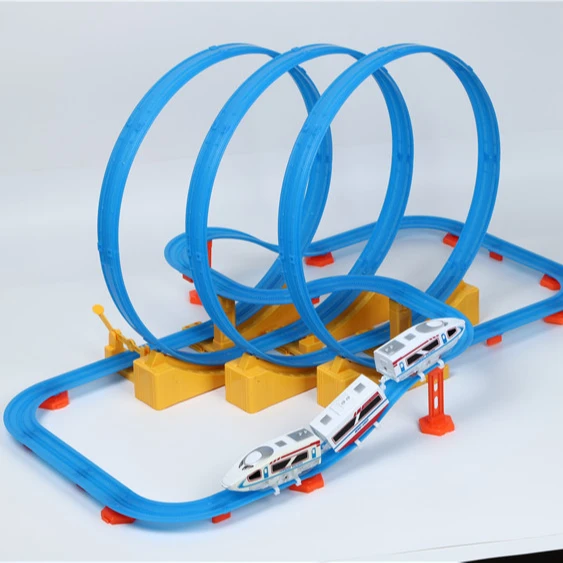 Track party 87pcs diy rail way car track toy wireless remote control toy car