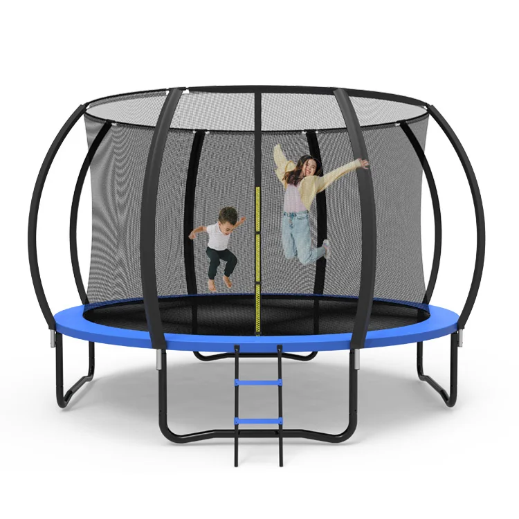 Zoshine Manufacturers 12ft Back Yard Trampoline Outdoor Big Size Jumping Bed Adult Kids Basketball Hoop Set Trampoline with Net