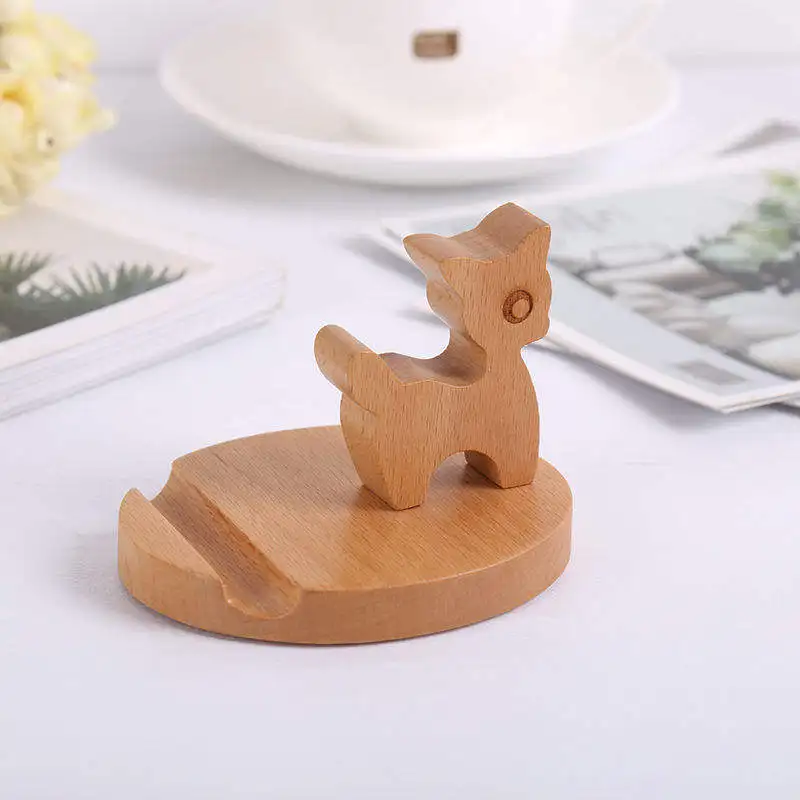 Customized Size Top Design Wooden Mobile Phone Holder For Home Office Table Use Top Quality Wood Cell Phone Stand Unique Design