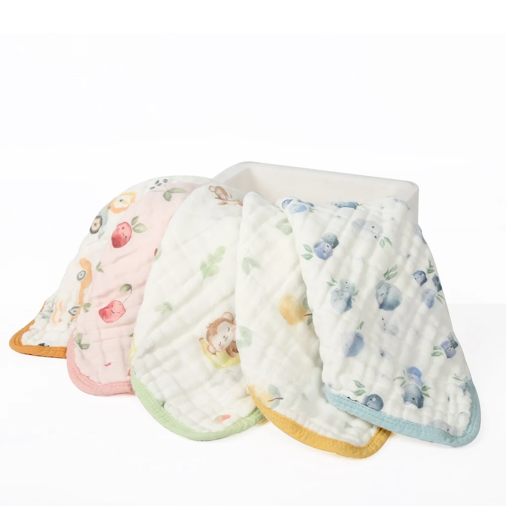 Baby Muslin Washcloths 12x12 inches -100% Cotton Baby Bath Towels, Soft Baby Wash Cloths and Absorbent wipes for Newborn Kids
