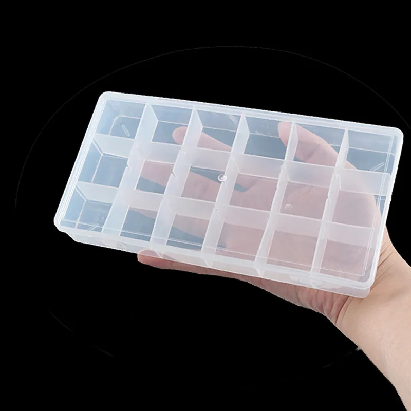 Transparent plastic detachable 18-grid fishing gear storage box jewelry beaded sorting sorting box wiper hardware stationery box
