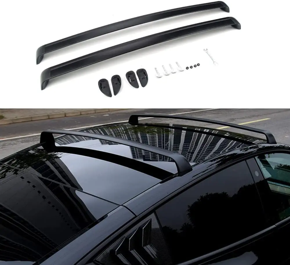 Lockable Roof Racks Cross Bar Fit for Tesla Model Y 2017-2021 Baggage Luggage Rail Crossbar-Black