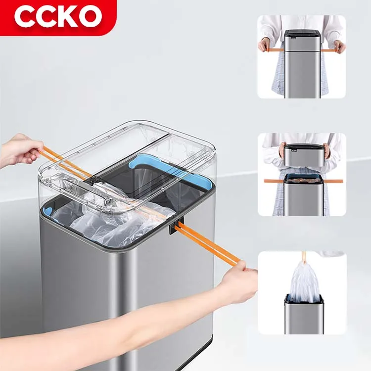 Hotel 20L Stainless Steel Electric Trash Can Smart Dustbin Kitchen Sensor Rubbish Bin Touchless Waste Bins For Office Bathroom