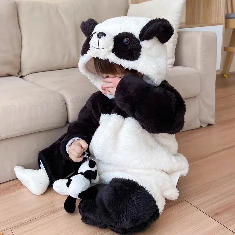 Wholesale Kids Hooded Jumpsuits Girls Boys Winter Animal Infant Baby Clothes Cartoon Large Romper Kids Romper
