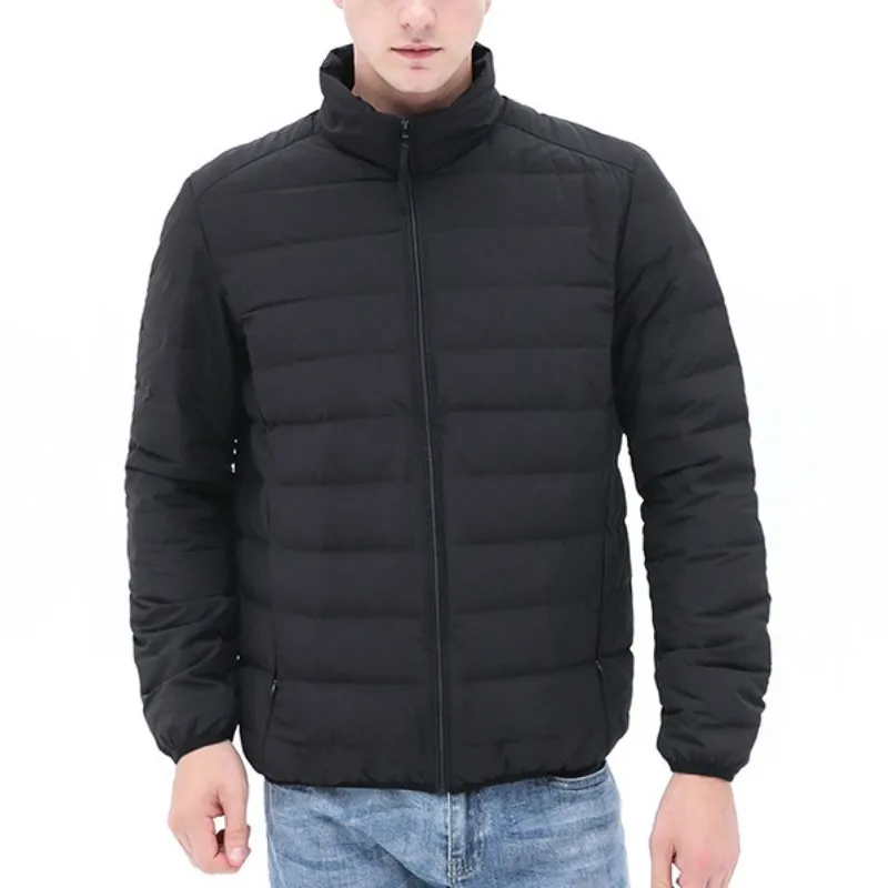 2022 Custom Winter New Short Men Lightweight Collared  White  Casual  Goose Down Jacket