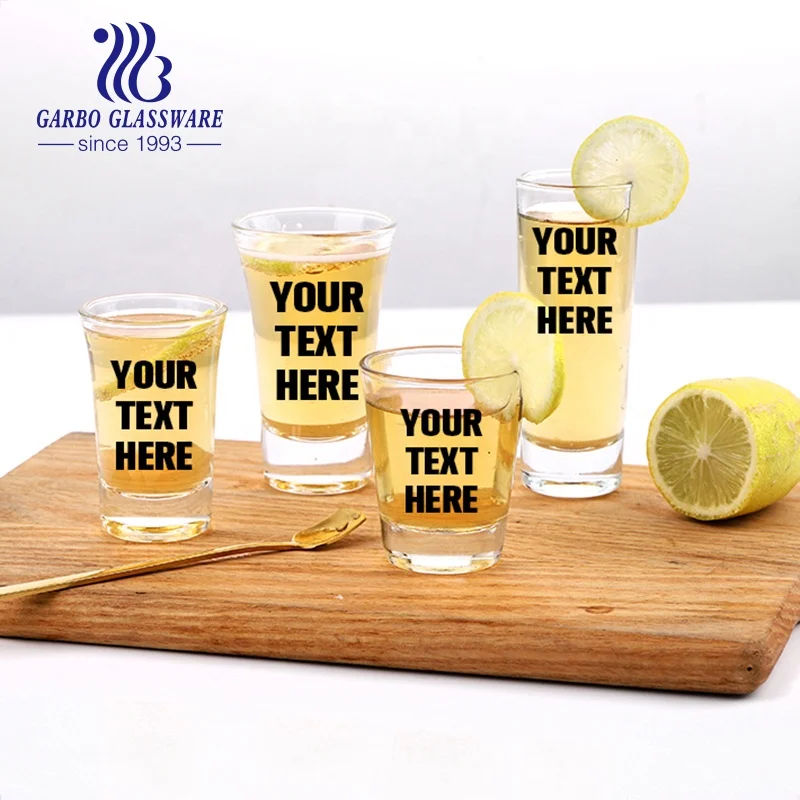 Custom logo design mini drinking brandy glass print wine cup  custom shot glass cup shooters glasses drinks tumbler glassware