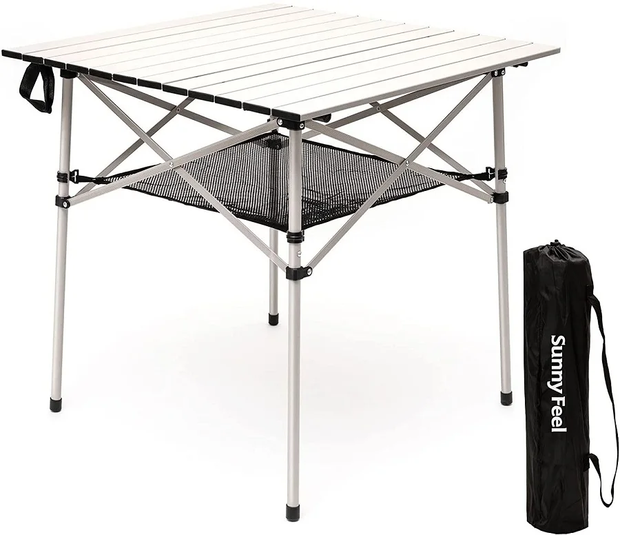 US Warehouse Outdoor Black Portable Folding Aluminum camp table