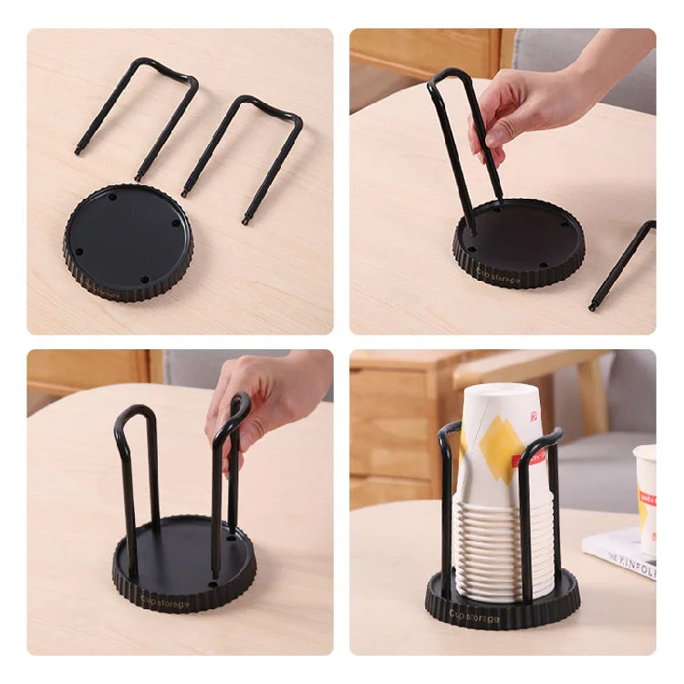 Customized Multifunctional Plastic cup dispenser for Kitchen Disposable Household Storage Rack for Milk Tea Cups and Papers