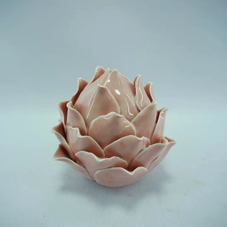 Modern Home Decor Handmade Glazed Artificial Porcelain Flowers Small Energetic Earthenware Ceramic Small Flowers