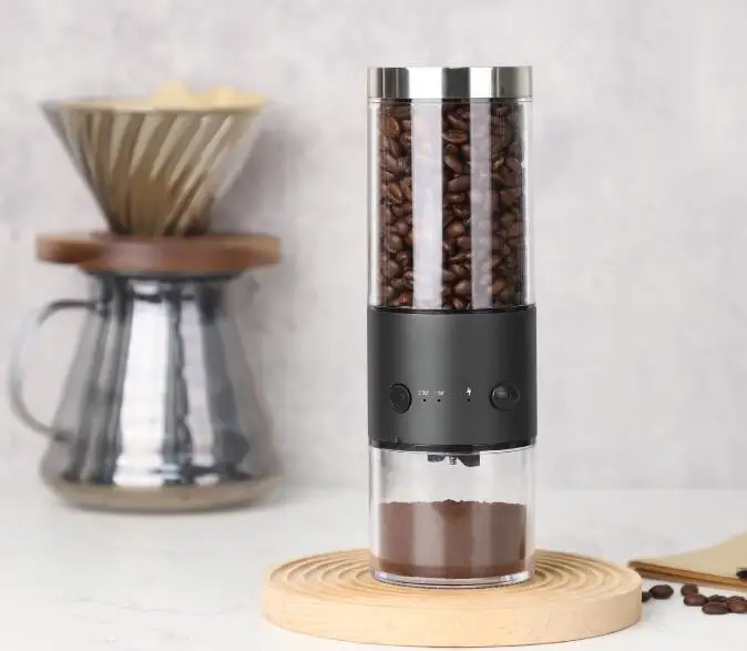 Small Portable Mini Home Kitchen Coffee Grinder Machine Mill Automatic USB Charging Electric Coffee Grinder with Timer Setting
