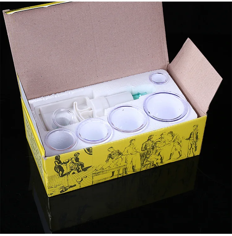 12pcs Chinese Plastic Facial Cupping Therapy Massage Set Ventouse hijama Cuping Cups Vacuum Cans