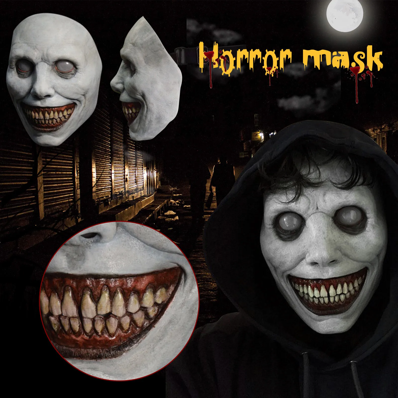 Smiling Demons Horror Face Masks The Evil Cosplay Props Party Masquerade Clothing Access Creepy Halloween Mask