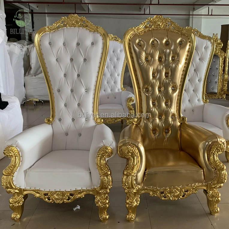 Wholesale Cheap High Back King Throne Chair For Sale Royal Gold Classic Throne Chair