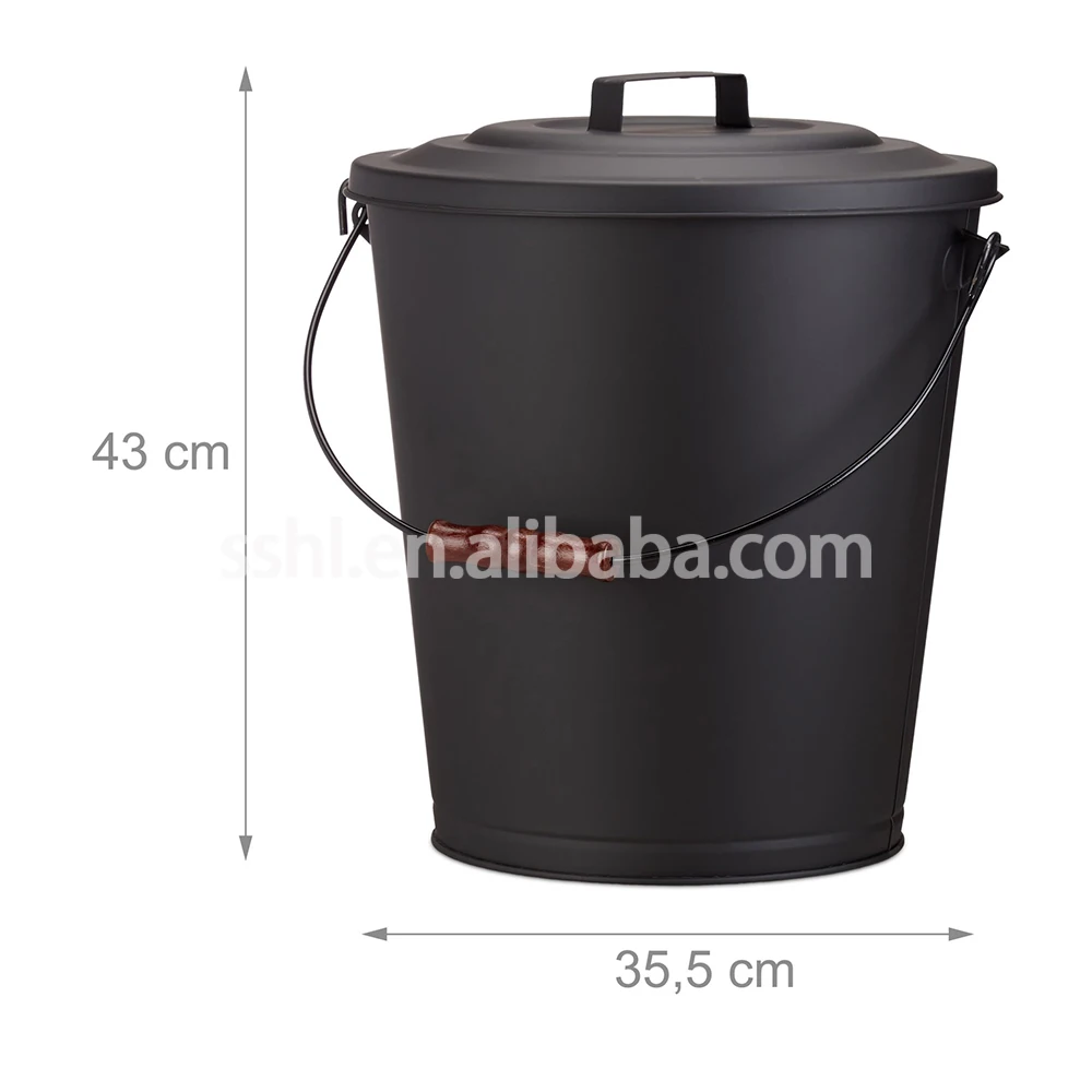 Fireside ash bucket with lid coal bucket for fireplace fire pits Metal Buckets