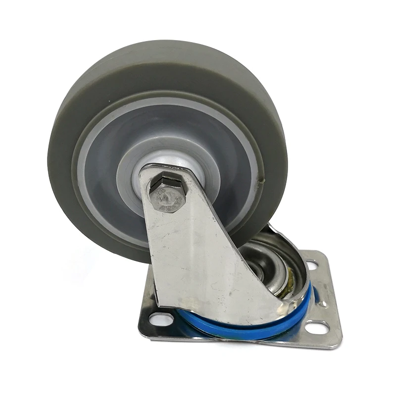 3 4 5Inch Industry Trolley Swivel Plate Stainless Steel 304 TPR Tread Caster Wheels
