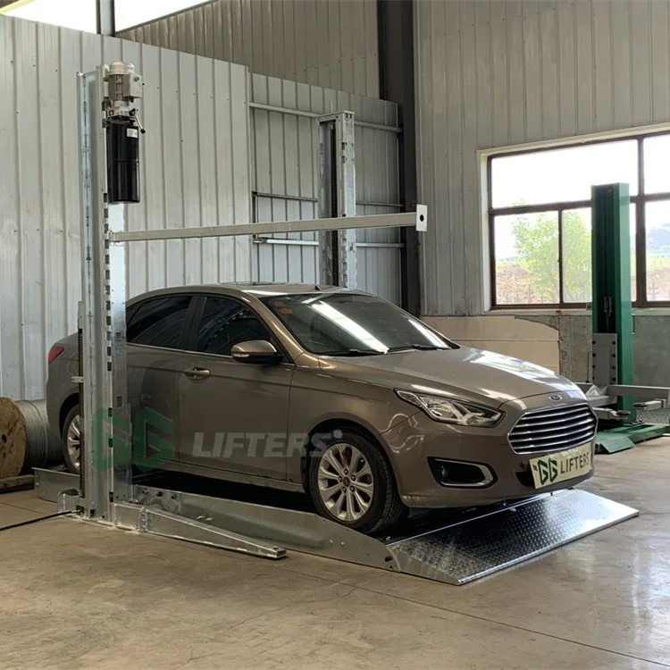 Hydraulic 2 post parking system vertical garage storage stacker two story automatic parking lift 2300kg capacity CE