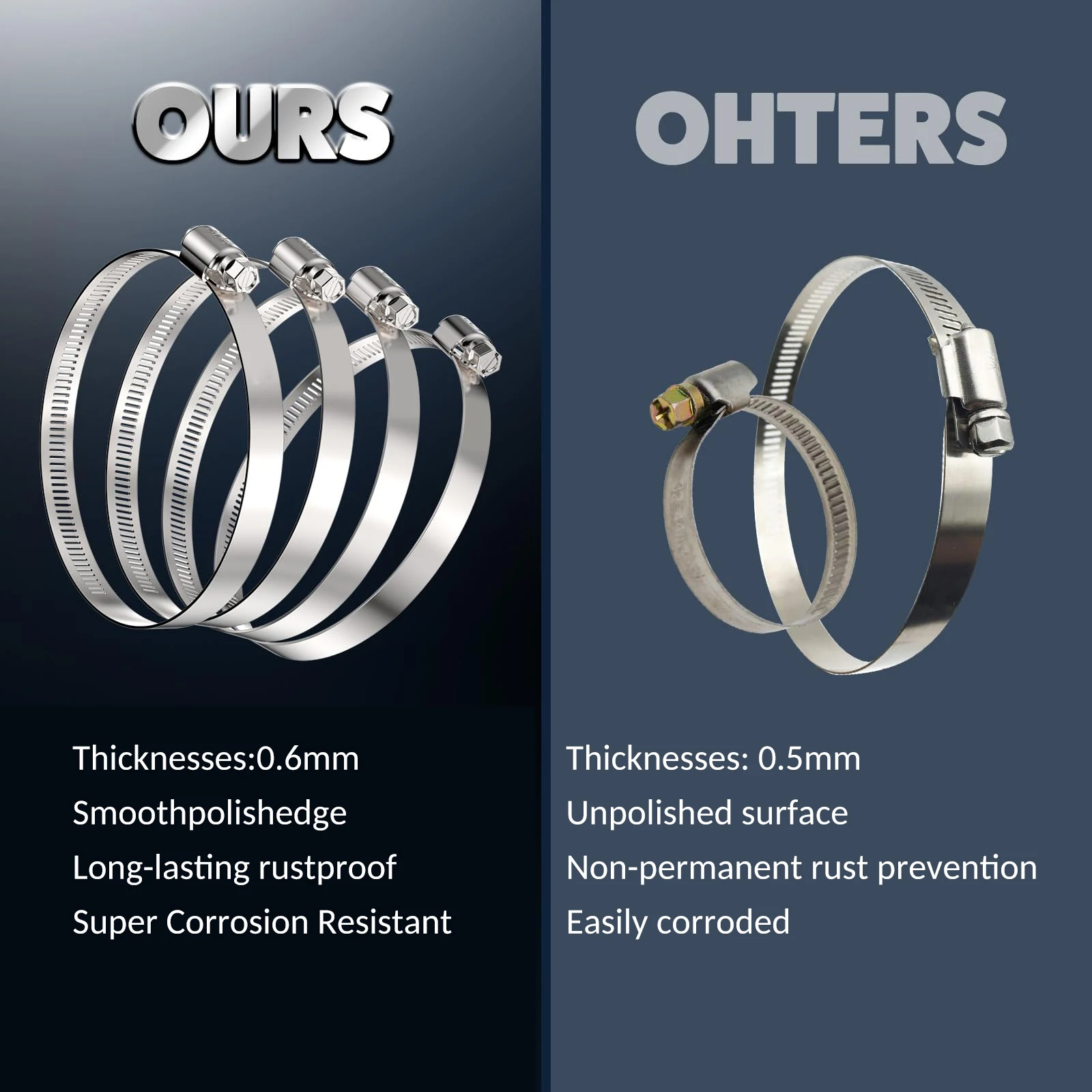 12 inch Large Hose Clamps Stainless Steel s with Wide Adjustable Diameter Size