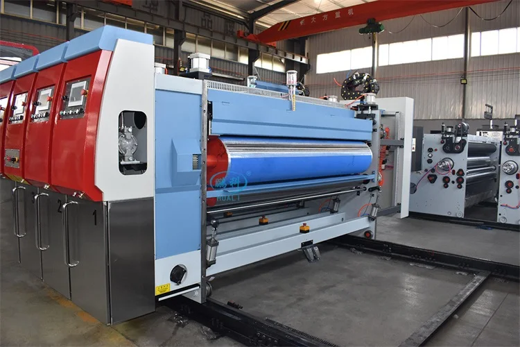 corrugated cardboard print machine automatic 4 color carton printing die cutter machine