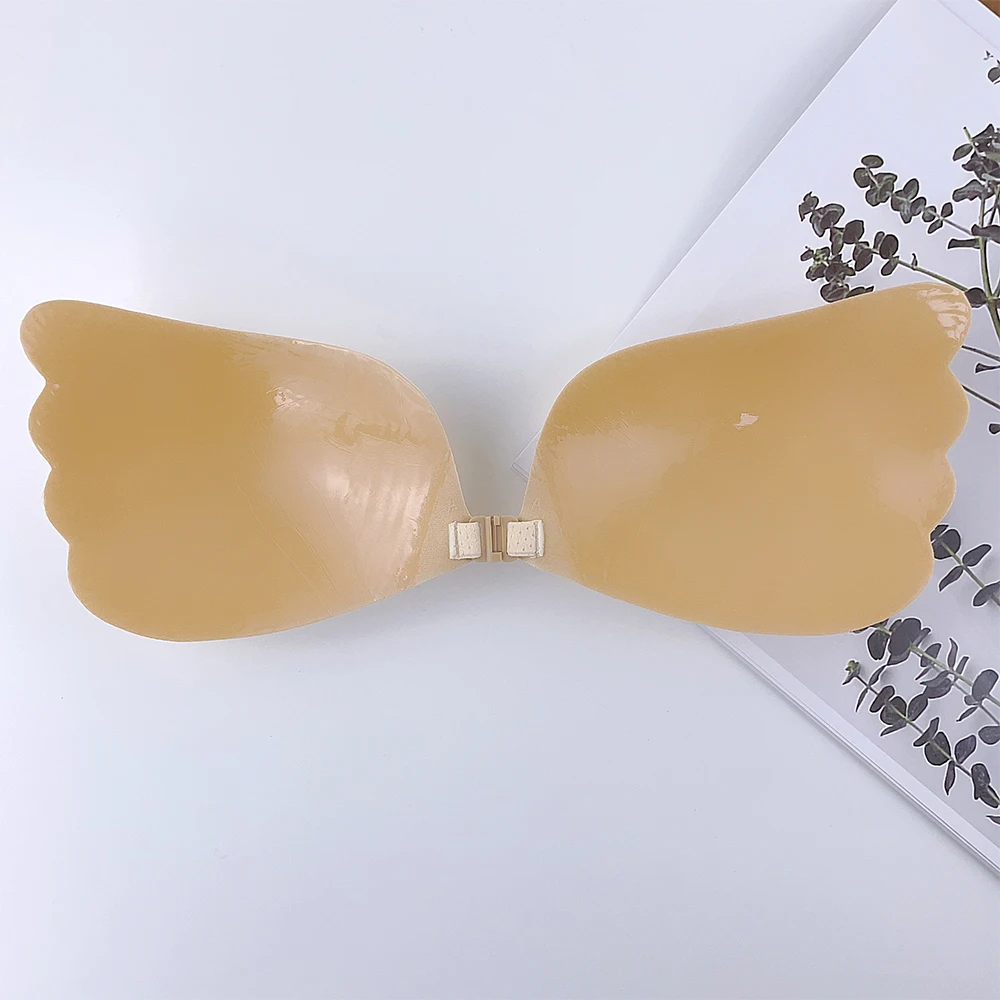 Sticky Adhesive Bra Strapless Invisible Push up Bra Reusable Silicone Bra Strapless Backless for Women Nude