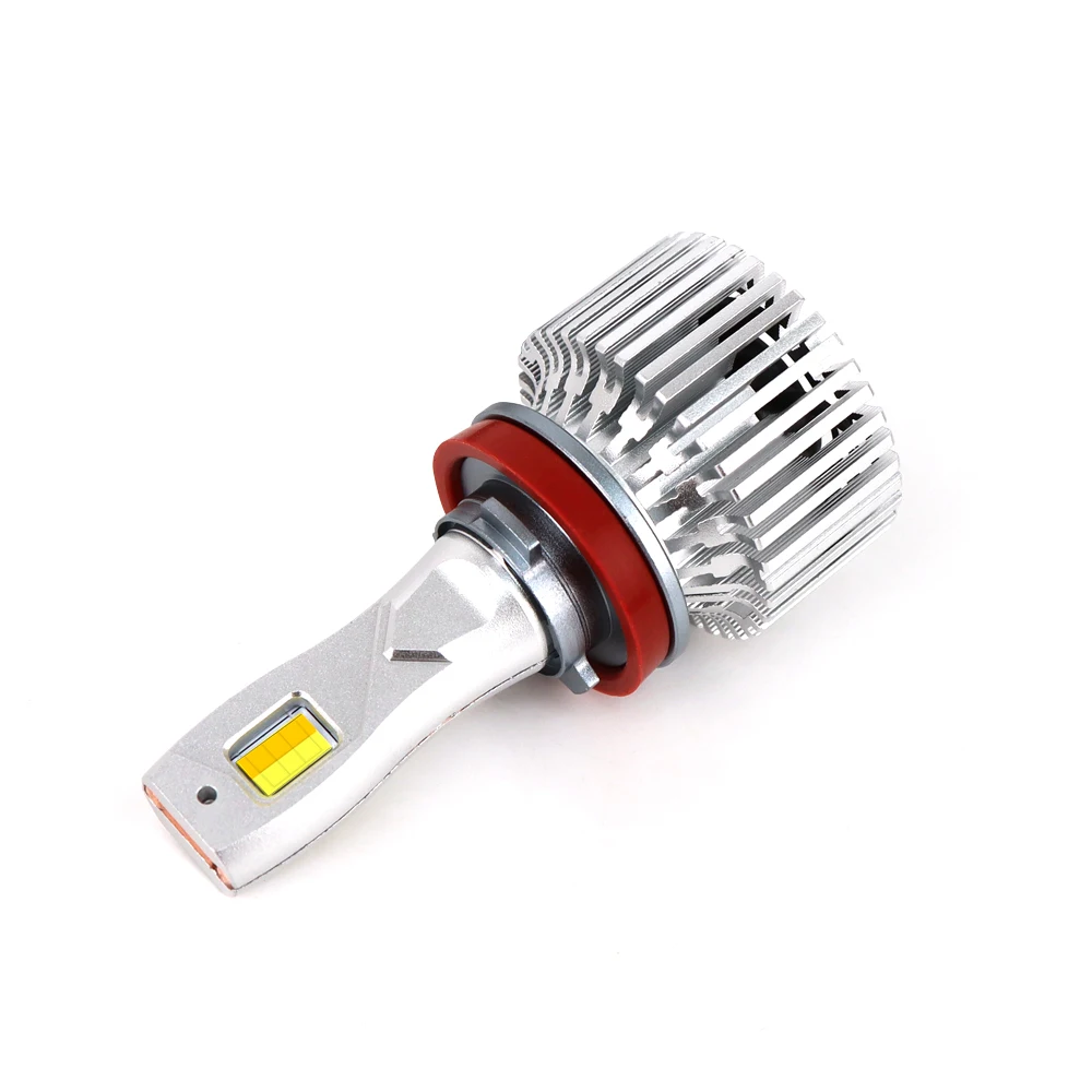 Three color led headlight White  High low beam  h4 h11 V9T 200w 40000lm far-near integrated color-changing headlight fog lamp